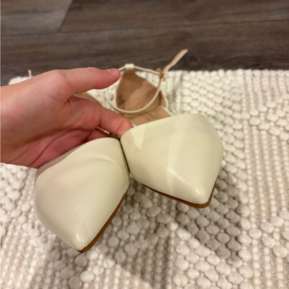 Journee Collection Pointed Toe Ballet Flat in Bone | Bridal Flat Shoes - Picture 8 of 11